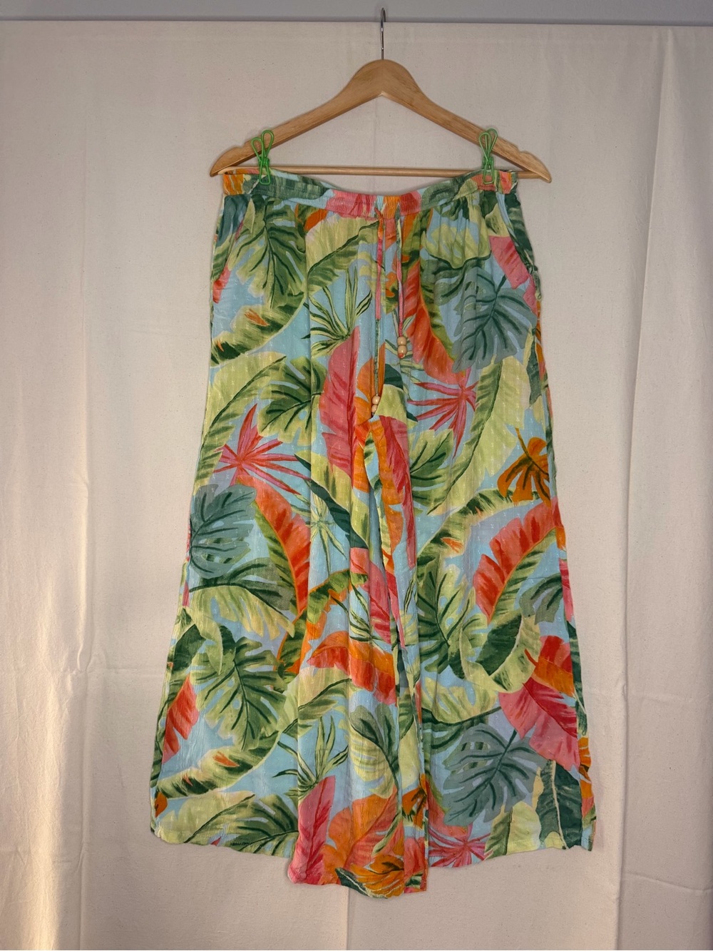 RACHEL Rachel Roy Tropical Leaf Maxi Skirt in Blue, Green, Coral